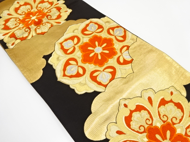 アンティーク　雲に華紋織り出し袋帯（着用可）